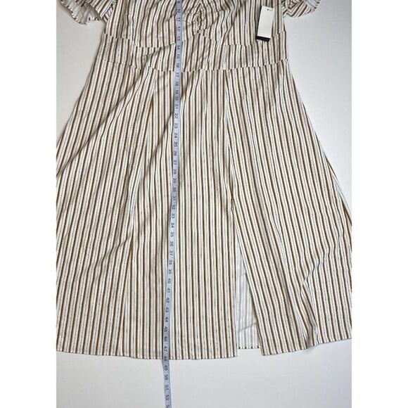 Danielle Bernstein Midi‎ Slip Dress 22W 3X Plus Size Women's Striped Front-Slit - Picture 4 of 8